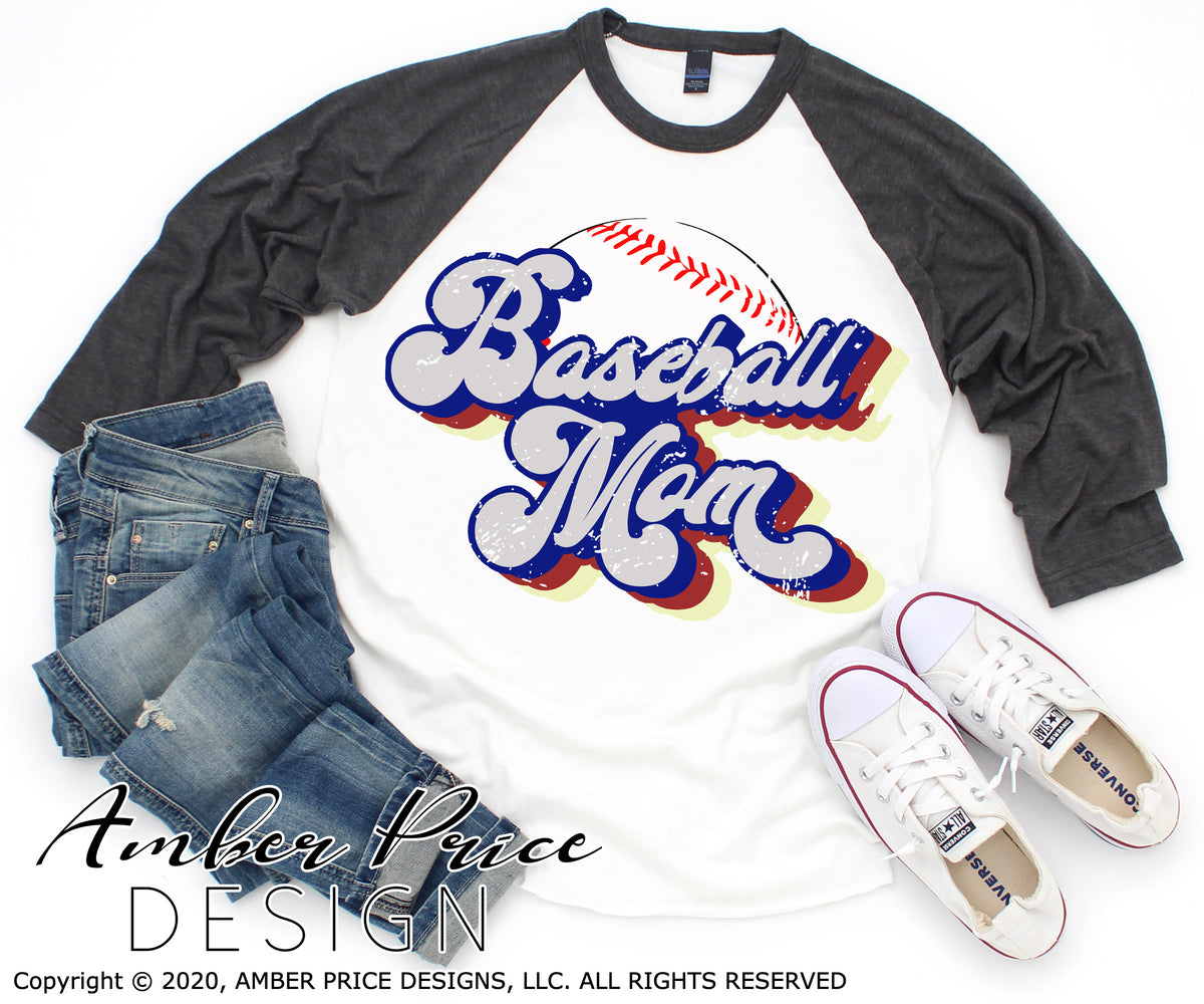 Baseball Mom Svg - Distressed Baseball - So Fontsy