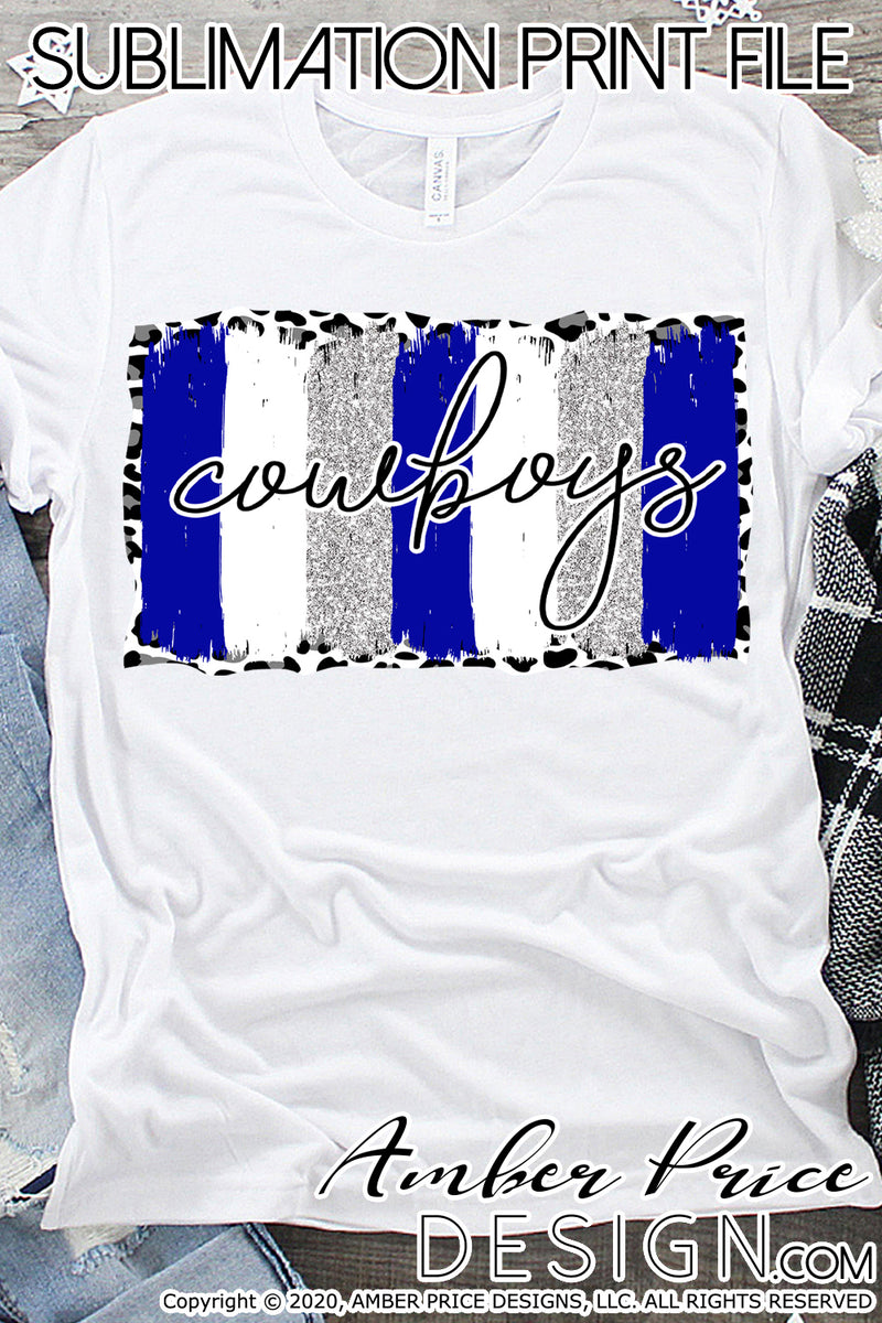 Cowboys Glitter sublimation PNG Leopard Print | Amber Price Design