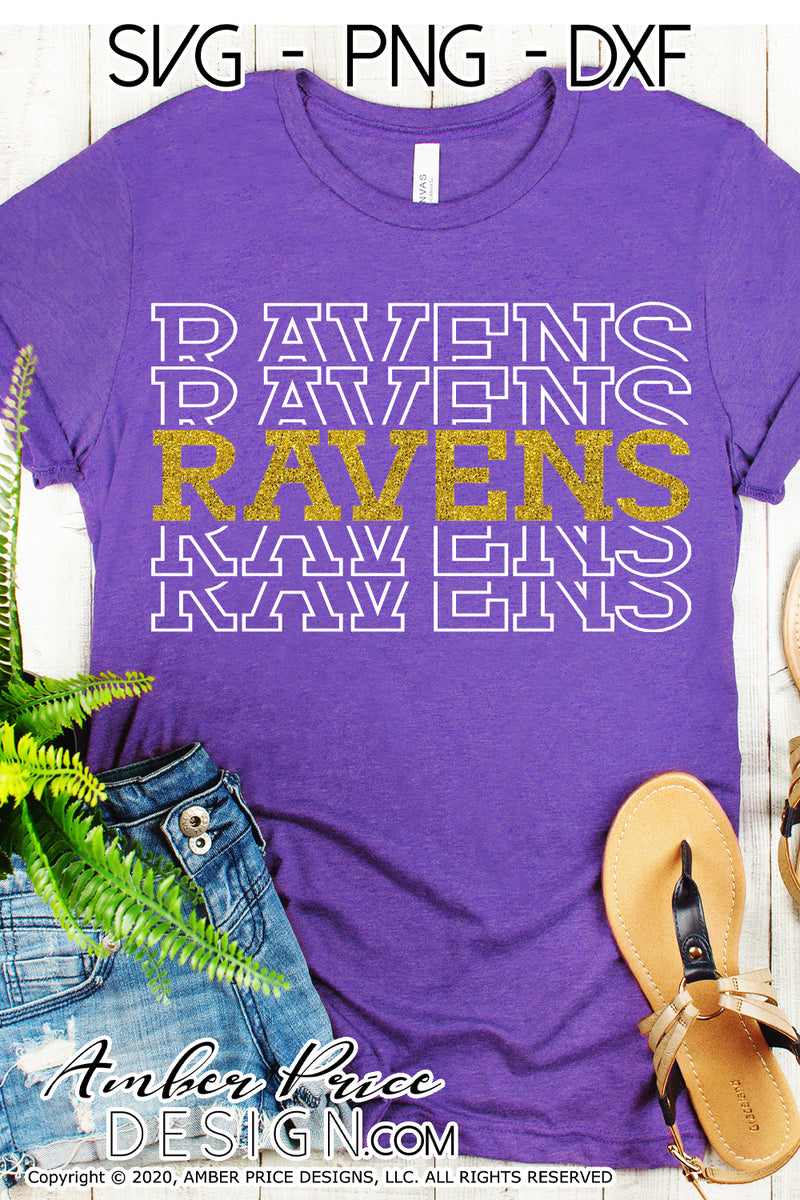 Baltimore Ravens SVG stacked Design PNG DXF