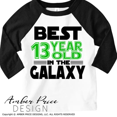 Best 13 year old in the galaxy SVG, Make your own Star wars birthday shirt for your 13th birthday with my unique Star Wars Birthday SVG cut file vector for cricut and silhouette cameo files. DXF and PNG sublimation file included. Cricut SVG Files for Cricut Project Ideas SVG Bundles Design Bundles | Amber Price Design