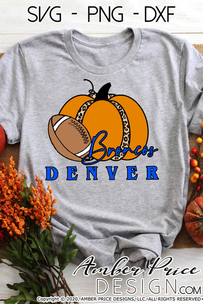 Denver Broncos SVG Fall Football Pumpkin PNG DXF