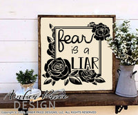 Fear is a liar SVG Floral Frame SVG PNG DXF hand lettered Christian SVG, floral script DIY christian shirt design cut file Cricut file silhouette SVG dxf png bible verse scripture svg