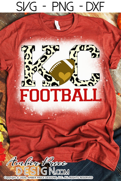 KC Chiefs Leopard Football Bleached Tee