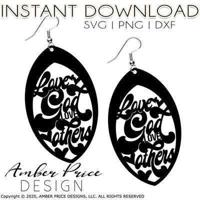 Christian earring svg DIY earrings for cricut Love God Love Others svg, png dxf cut file silhouette, glowforge, digital cut file for vinyl cutting machines like Cricut, and Silhouette. Includes 1 zipped folder containing each SVG, DXF file, and PNG file. This is a High Res file, at full 300 dpi resolution | Amber Price Design